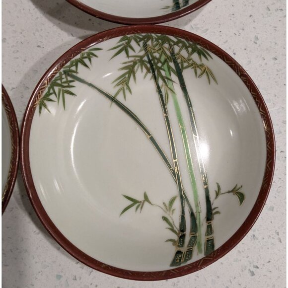 Six Kutani Bamboo design fruit bowls Eggshell China Japan Pre-1930 - Picture 11 of 13